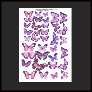 Purple Butterflies Scrappable A4 print min buy 5